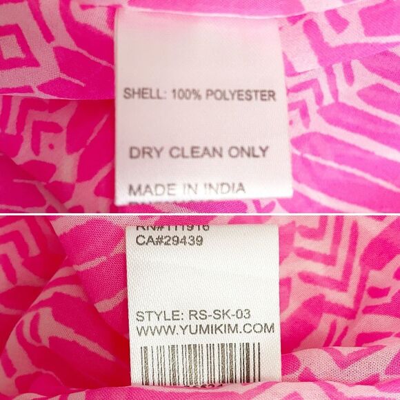 NWT Yumi Kim Maze Cover Up Jeweled Beaded Cinched Kaftan Hot Pink Sheer Size M/L - Picture 15 of 16